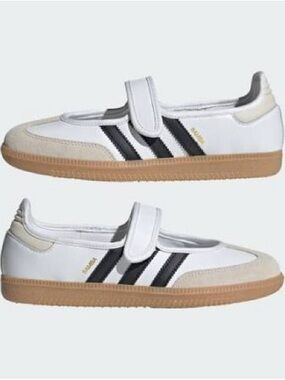 Adidas Samba Jane White Black Gum Mary Jane Sneakers 8.5 Fits Like 9